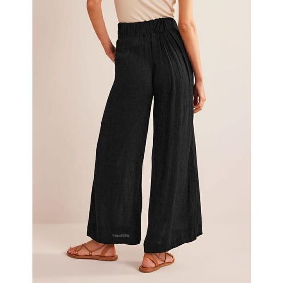 Boden vacation wide leg black pants size US 8 - Picture 2 of 7